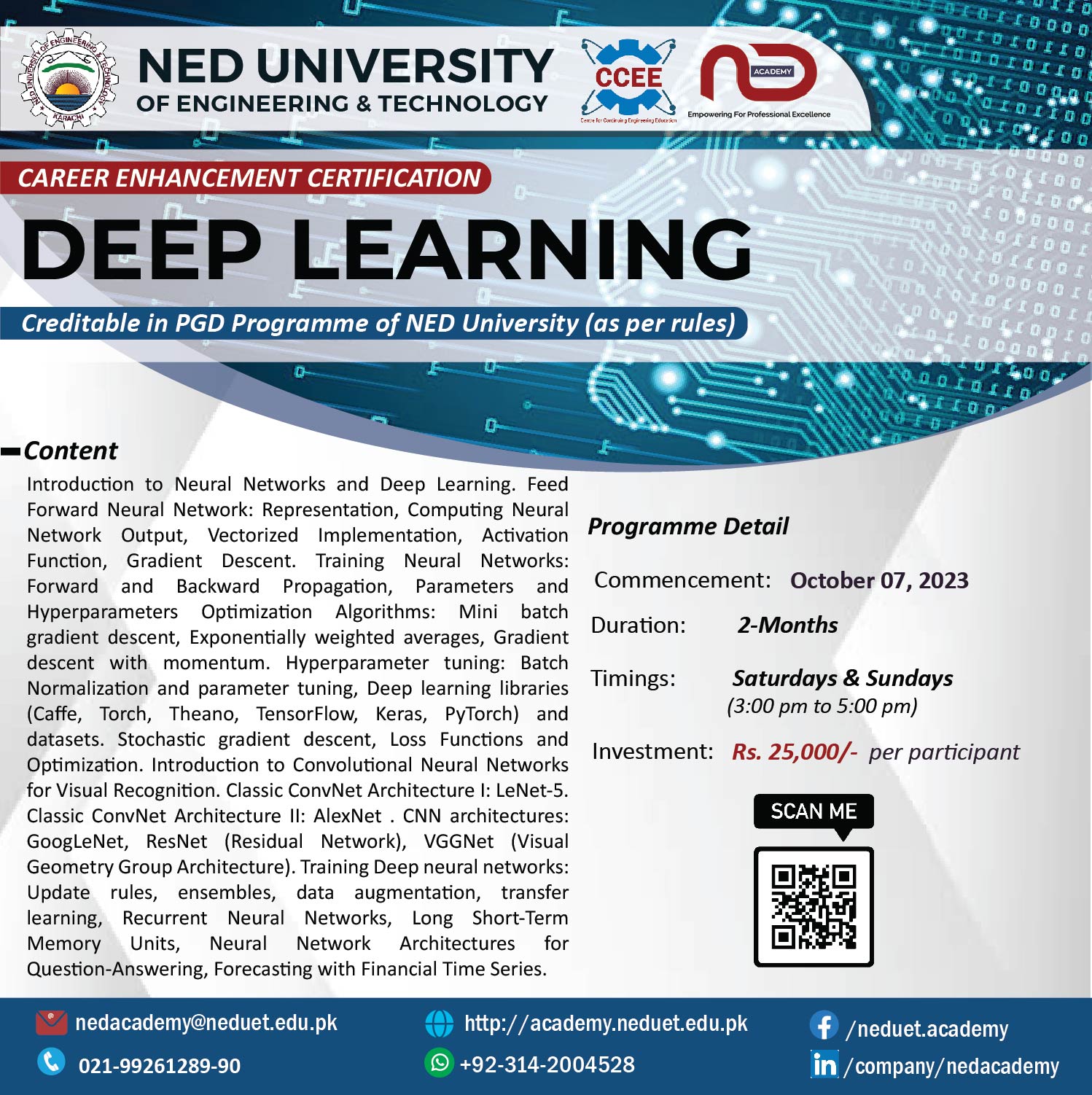 Deep Learning | NED Academy - CCEE | CMPP